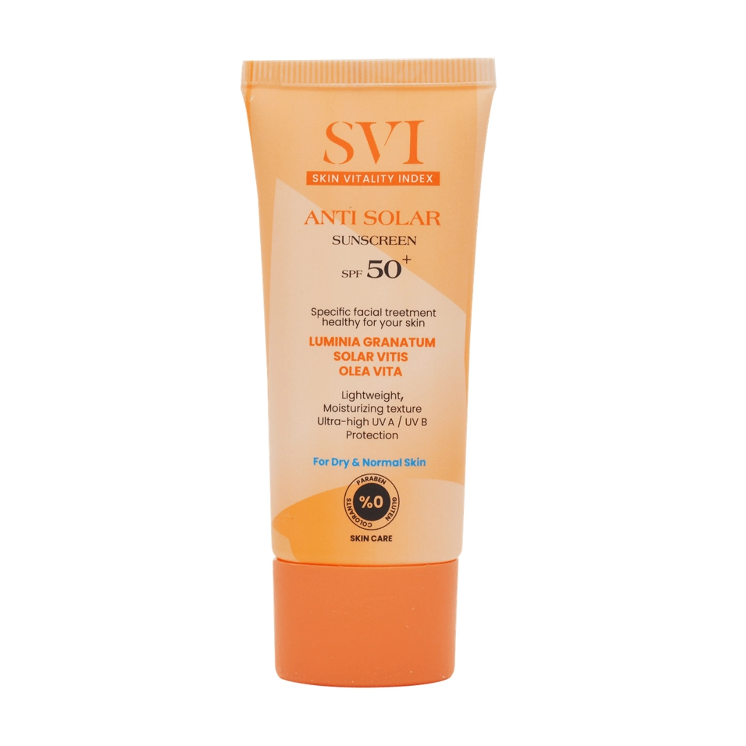 کرم ضد آفتاب بی رنگ اس وی آی SPF 50 ‌مناسب برای پوست خشک حجم 40 میلی لیتر