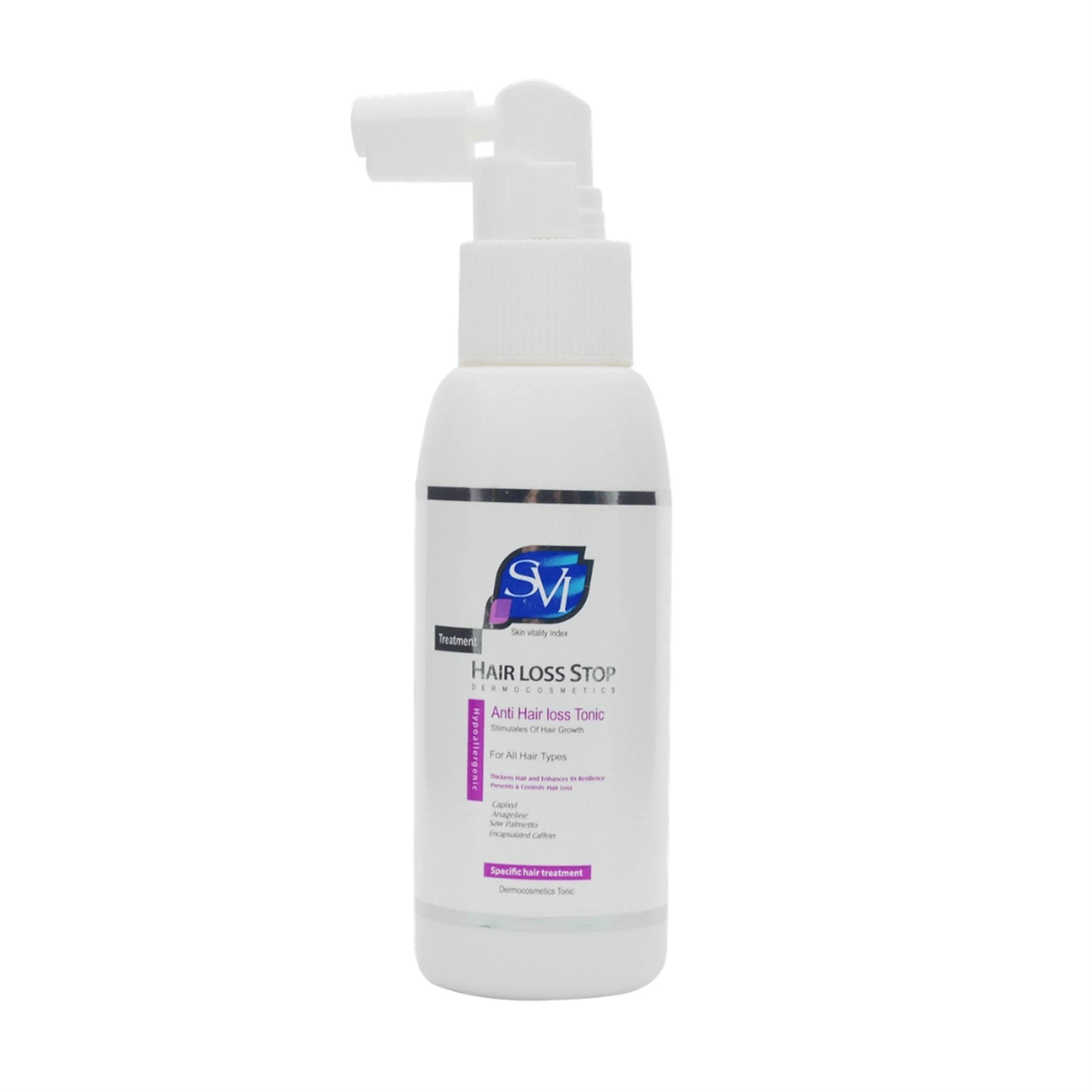 تونیک تقویت کننده مو هرلاس استاپ اس وی آی مدل Hair loss stop حجم 100 میلی لیتر