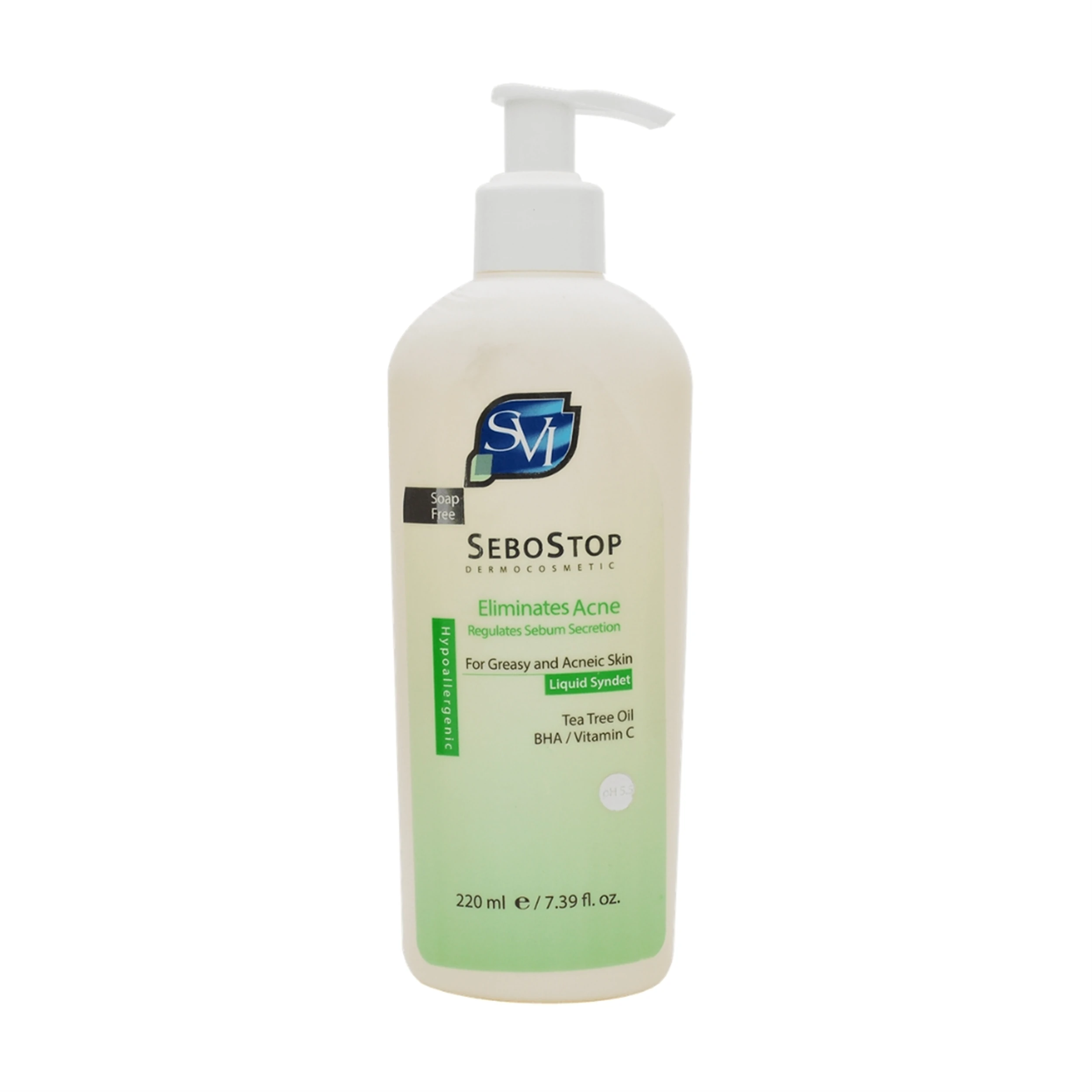 پن مایع سبو استاپ اس وی آی مدل SeboStop مناسب پوست چرب حجم 220 میلی لیتر
